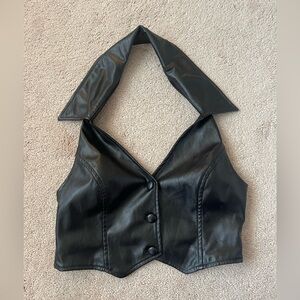 Edikted Black Leather Vest